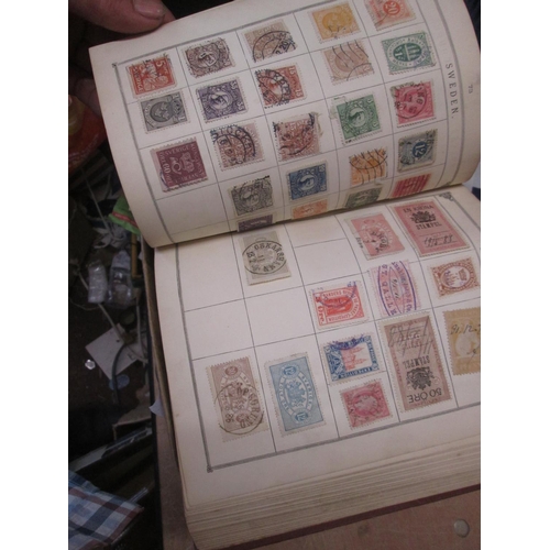 314 - Stamps : 2 old time stamp collections in a Lincoln album, schoolboy collection in an Adelphie album ... 