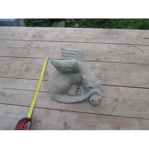 343 - Composite stone garden ornament : Dragon