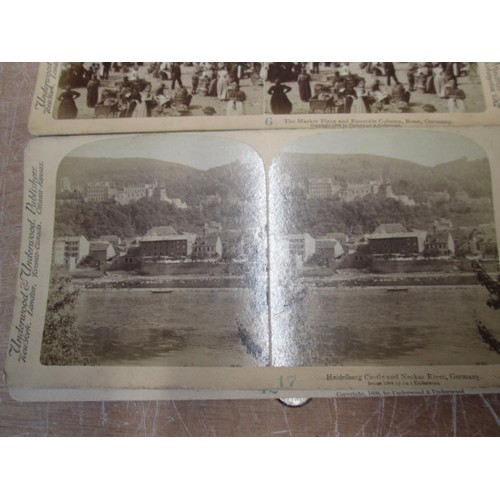 428 - 23 x black and white stereoscopic view cards, views around Europe