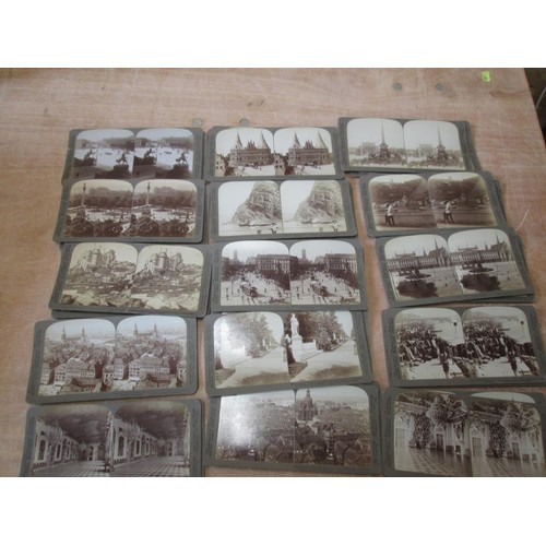 429 - 45 x black and white stereoscopic view cards presented in an Underwood album, cards do not pertain t... 