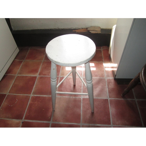 436 - Vintage painted kitchen stool 28 cms x 58 cms