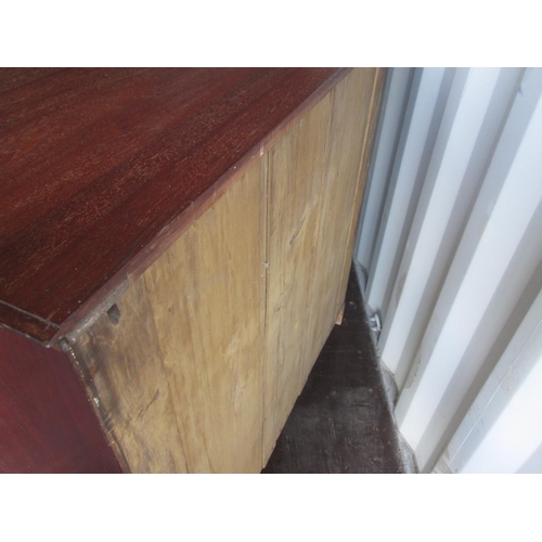 443 - Edwardian red walnut chest of drawers, note veneer missing on side bottom 108 cms x 50 cms x 108 cms