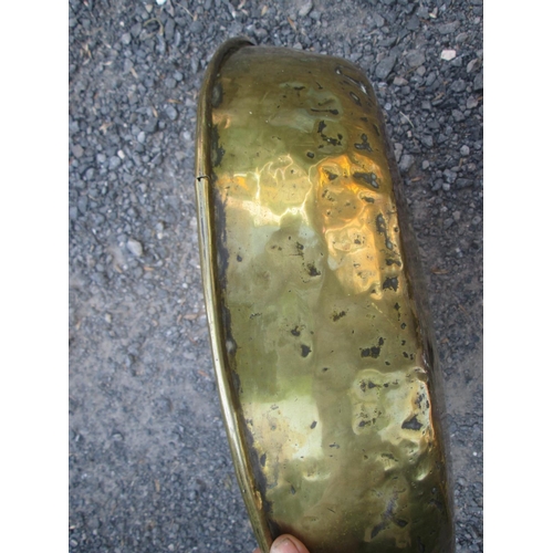 487 - Large 19th century brass creaming pan