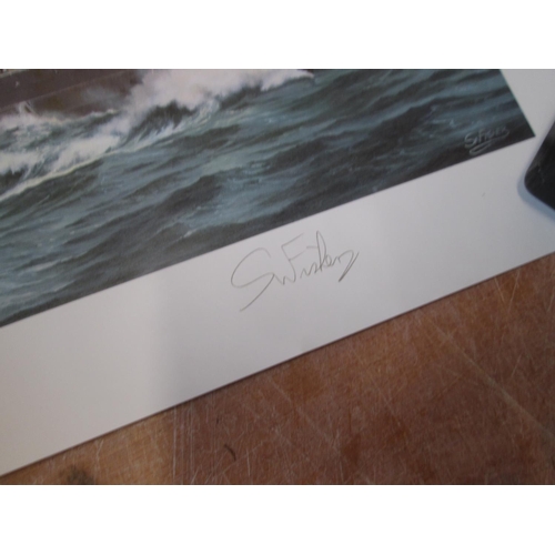 87 - Pair of signed Ltd Edition prints by Simon Fisher, counter signed by survivors of the battle : Bisma... 