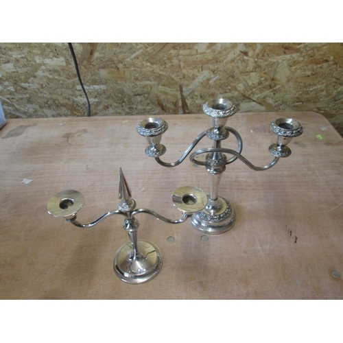 57 - Silver plated candelabra