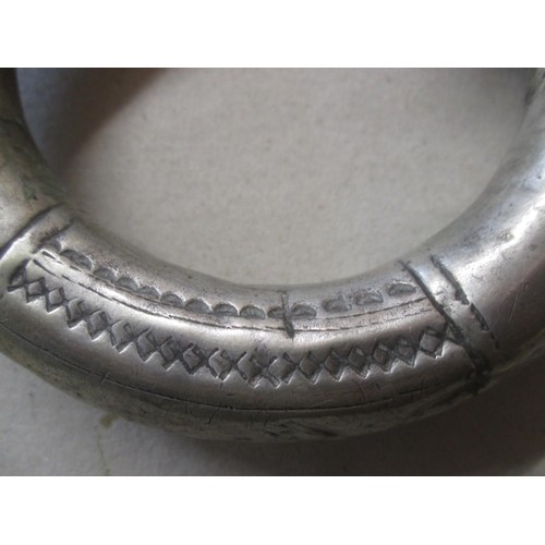 155 - South East Asian silver plated slave bangle