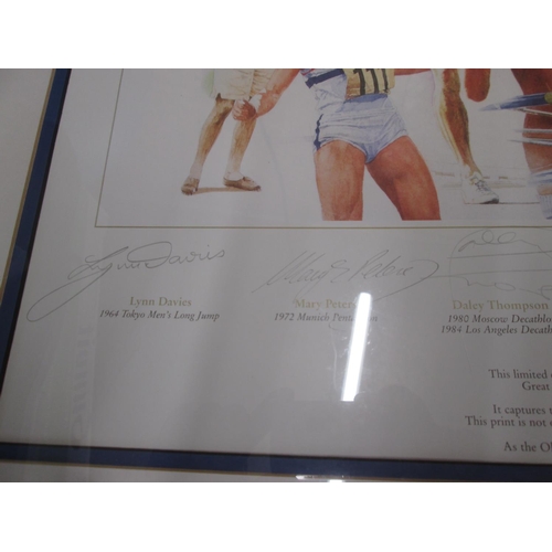 29 - British Olympic Legends by Gary Keane signed by Lynn Davies, Mary Peters, Daley Thompson, Tessa Sand... 