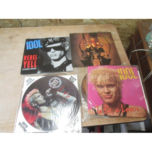 73 - Collection of Billy Idol records : picture discs, 12 