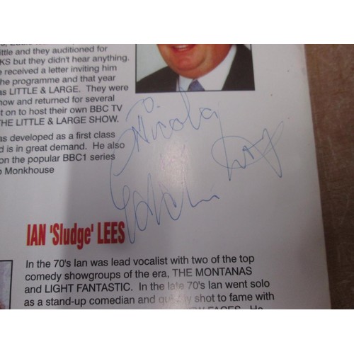 87 - Autographs : signed menus Ken Dodd, Stuart Hall, 2 x Jim Bowen, Stan Boardman, Ian Lees, Eddie Large... 