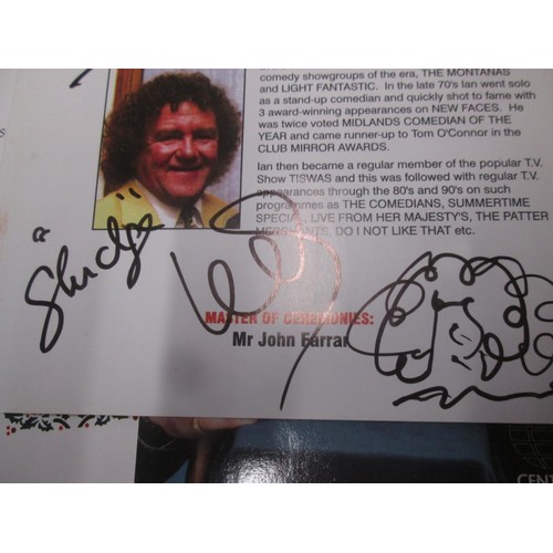 87 - Autographs : signed menus Ken Dodd, Stuart Hall, 2 x Jim Bowen, Stan Boardman, Ian Lees, Eddie Large... 