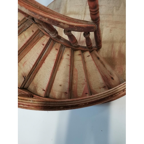 292 - 20th century Apprentice piece modelled as a spiral staircase (Display interest) 60 cms x 35 cms