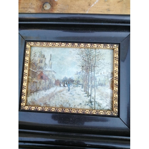 320 - 2 x hand painted French porcelain plaques