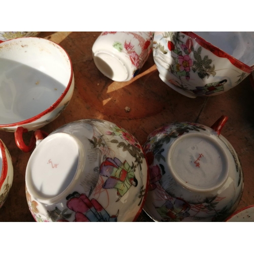 362 - Kutani eggshell tea set some with chips