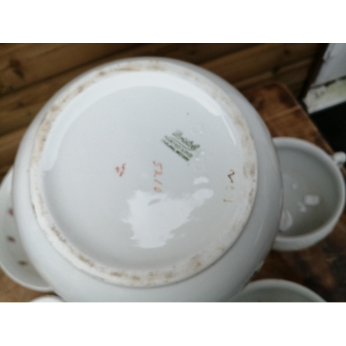 494 - Assorted china : wash bowl, chamber pots, water bottle etc.