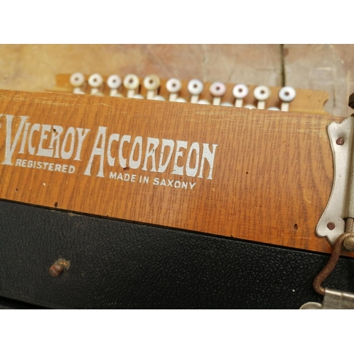 104 - Vintage Viceroy accordion, note treated worm damage, other wise in fair condition