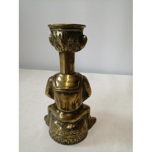 123 - Rare and unusual Victorian  Percussion Brass 'Tough Nut' Sailor On Lobster Pot Nutcracker,  the spru... 