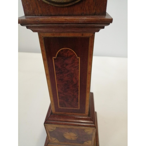 133 - Rare pair of apprentice pieces : Mahogany and figured walnut longcase clock and barometer modelled a... 