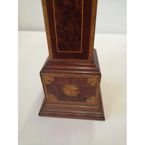 133 - Rare pair of apprentice pieces : Mahogany and figured walnut longcase clock and barometer modelled a... 