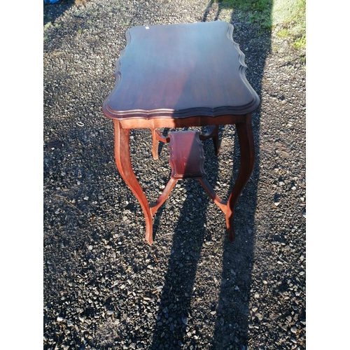 134 - Edwardian mahogany rectangular top tea table 65 cms x 77 cms