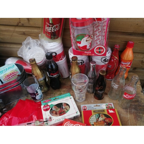 215 - Coca Cola Advertising Collectables : various including bottles empty and full, boxed pencil sharpene... 