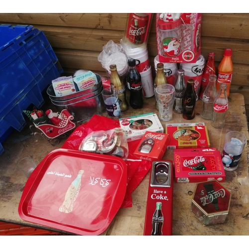 215 - Coca Cola Advertising Collectables : various including bottles empty and full, boxed pencil sharpene... 