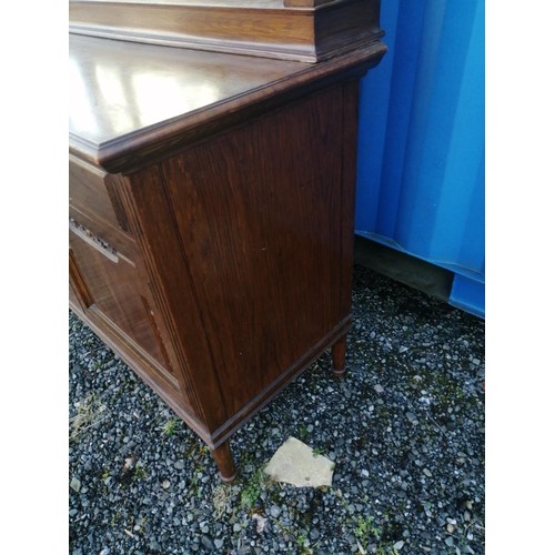 283 - Early 20th century oak mirrored back sideboard chiffonier with turned columns