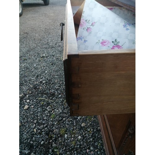 283 - Early 20th century oak mirrored back sideboard chiffonier with turned columns