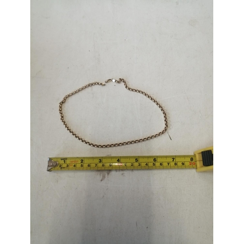 317 - 9 ct gold open link necklace 44 cms, 15 g