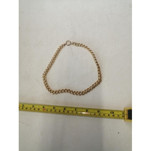 320 - Far Eastern unmarked but tested 14 KT  gold necklace constructed of hollow gold links 30.4 g