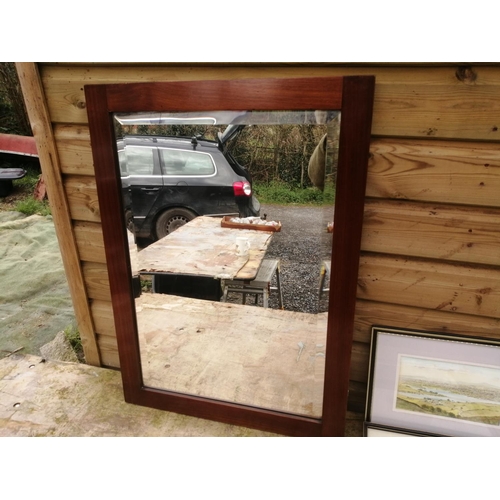 323 - Selection of assorted book prints and early 20th century mahogany framed mirror