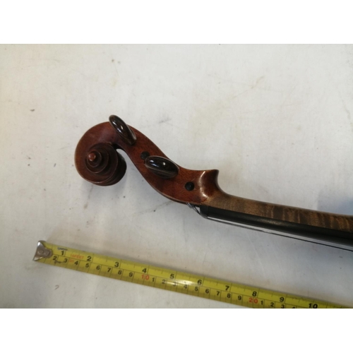 335 - Early 20th century violin, half back,  copy of Giovanni Paola Maggini, with paper label in case with... 