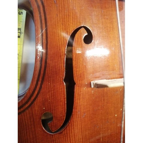 335 - Early 20th century violin, half back,  copy of Giovanni Paola Maggini, with paper label in case with... 