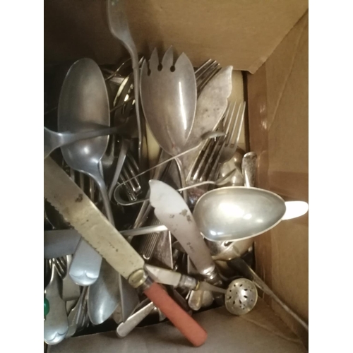 377 - Box of silver plated cutlery