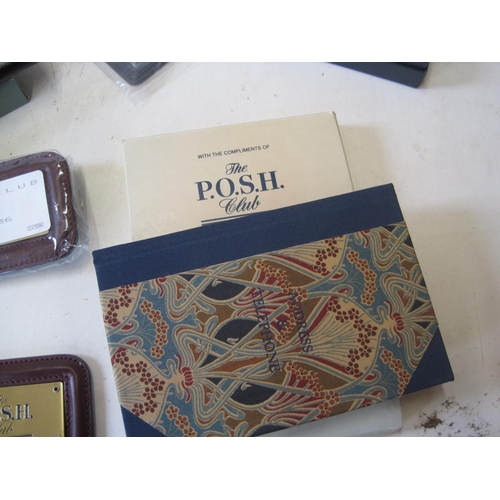 390 - Collection of P & O Posh Club collectables, some new and sealed, 2 x silver key fobs