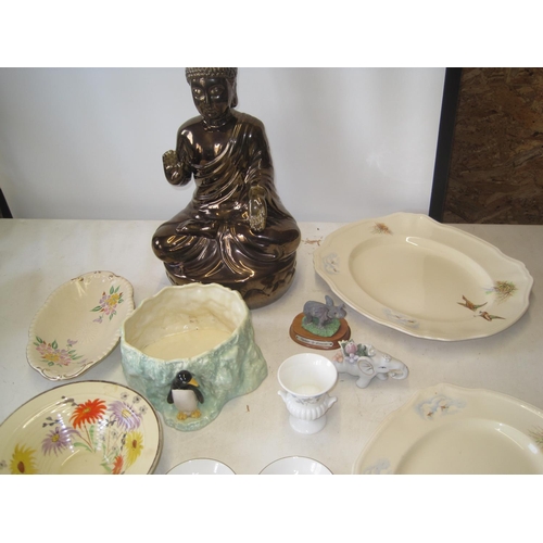 405 - Assorted general ceramics including pottery Buddha