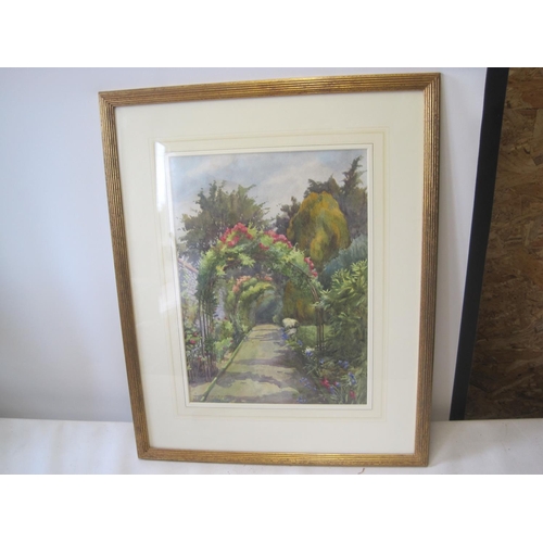 417 - 20th century English School watercolour by Mildred R Bennett Garden Scene 35 cms x 28 cms