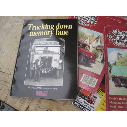 423 - Assorted transport related magazines & trade cards mounted as a display