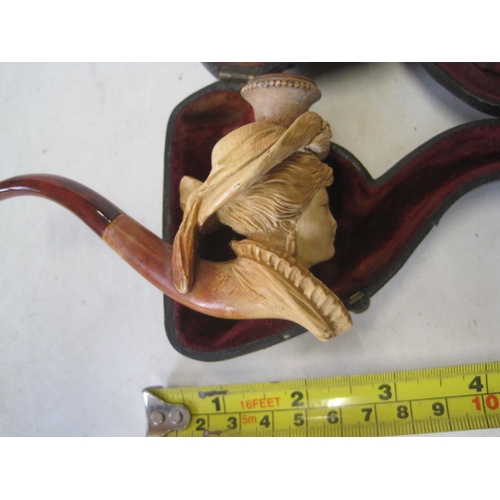 427 - Late 19th century carved meerschaum pipe in case of issue