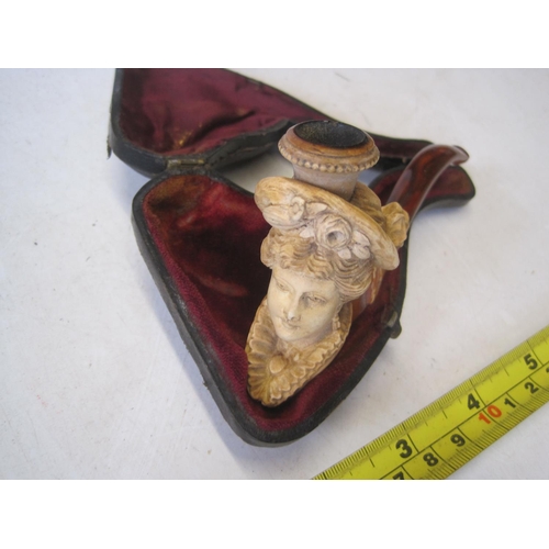 427 - Late 19th century carved meerschaum pipe in case of issue