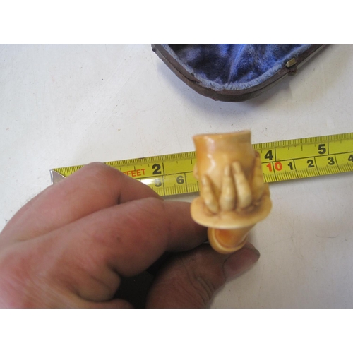 428 - Late 19th century carved meerschaum pipe in case of issue