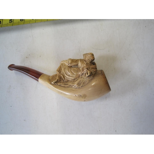 429 - Late 19th century carved meerschaum pipe in case of issue