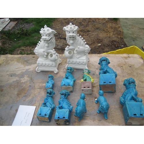 440 - Various Chinese ceramic Foo Dog ornaments, note some damages