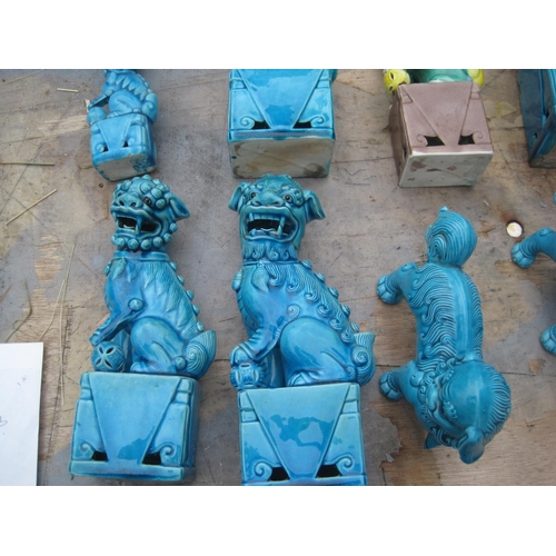 440 - Various Chinese ceramic Foo Dog ornaments, note some damages