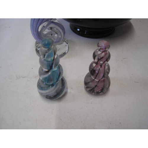 444 - Mdina glass seahorse and other glass ware