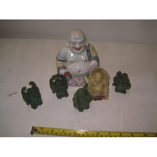 446 - Various resin and pottery Buddha ornaments