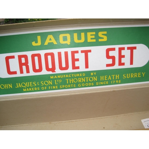 458 - Modern Jaques croquet set in cardboard box of issue