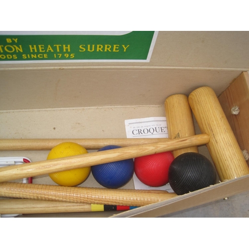 458 - Modern Jaques croquet set in cardboard box of issue