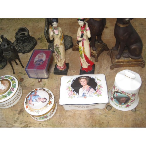 496 - Assorted resin and other ornaments, commemorative ware etc.