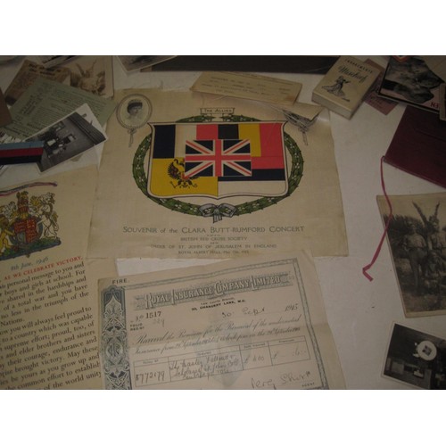 497 - A range of military and Royalty interest paper ephemera : identity cards, black and white photograph... 