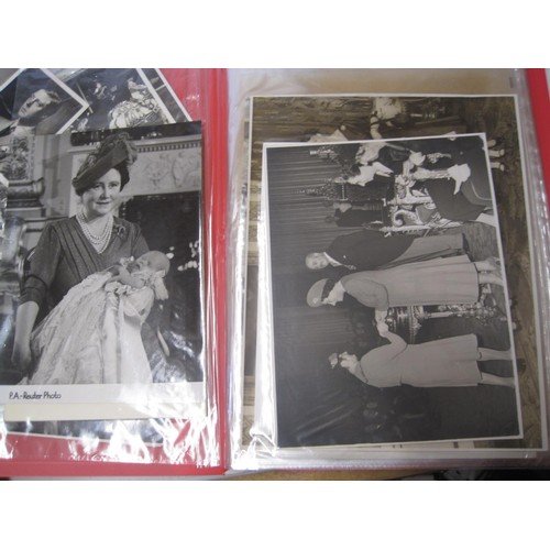 500 - 2 x albums of black and white photographs of the royal family dating from 1945 onwards, varying size... 